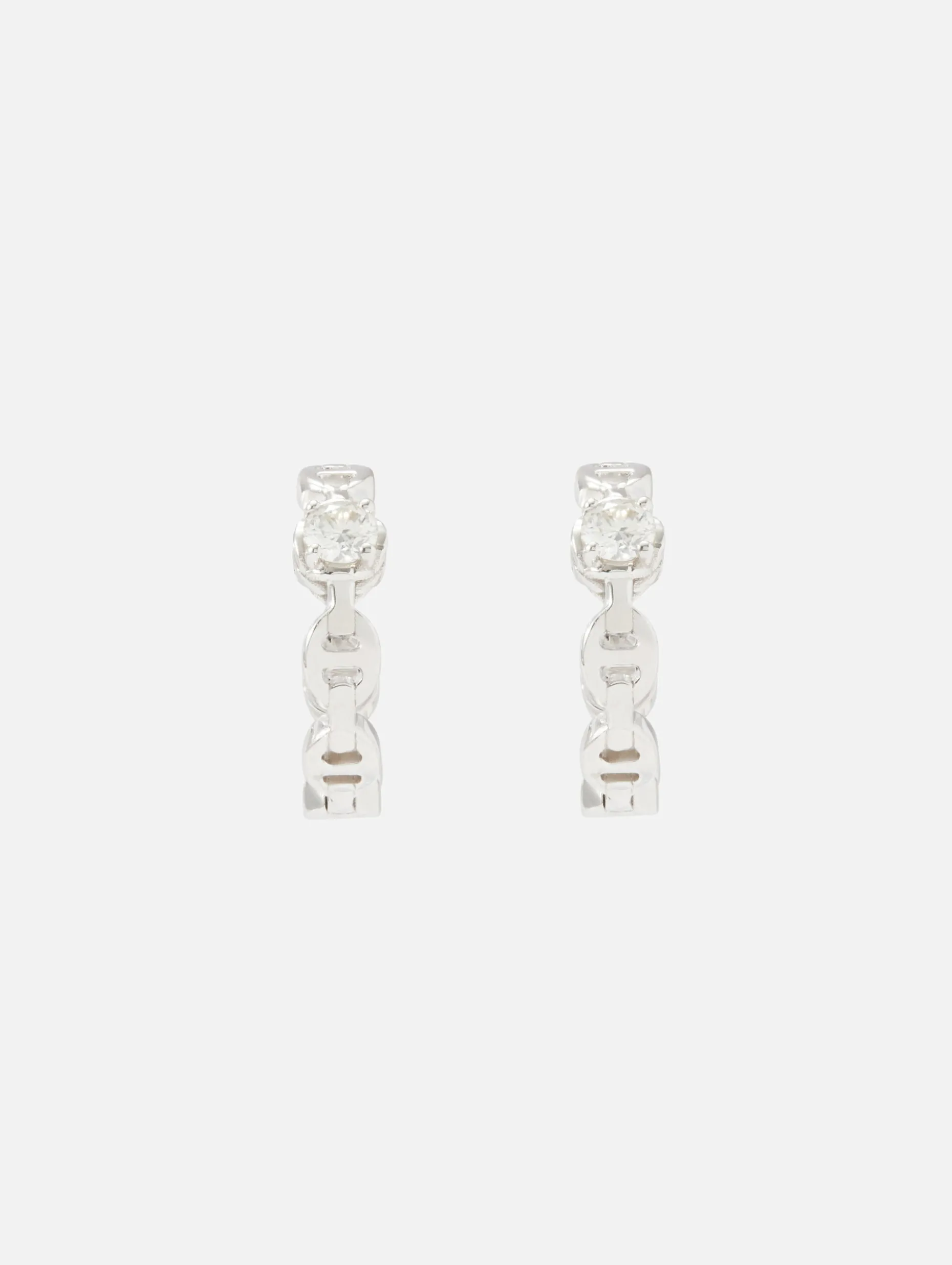 Micro Tri-Link Huggies With Diamonds