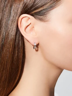 Micro Tri-Link Huggies With Diamonds