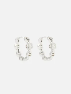 Micro Tri-Link Huggies With Diamonds