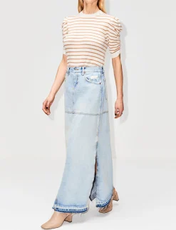 Mid Rise Split Skirt