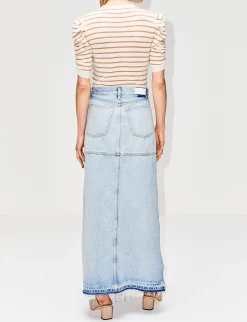 Mid Rise Split Skirt