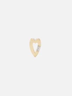 Mini Ribbed Heart Slide On Charm