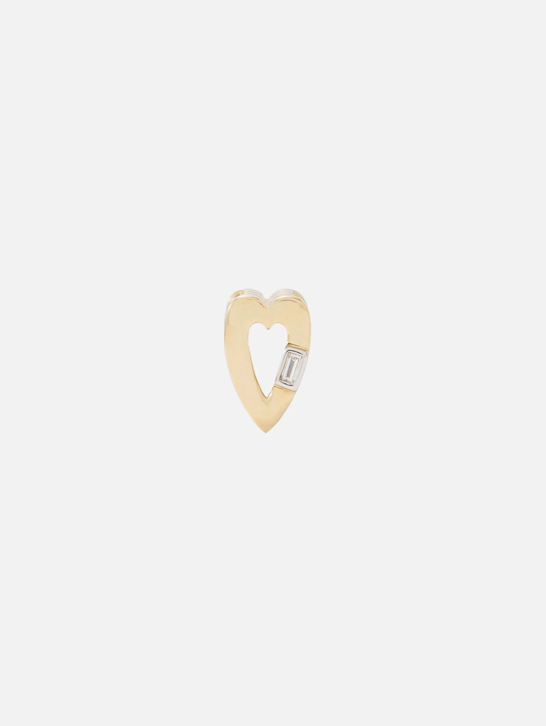 Mini Ribbed Heart Slide On Charm
