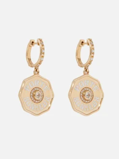 Mini White Topaz Porte Bonheur Earrings