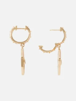 Mini White Topaz Porte Bonheur Earrings