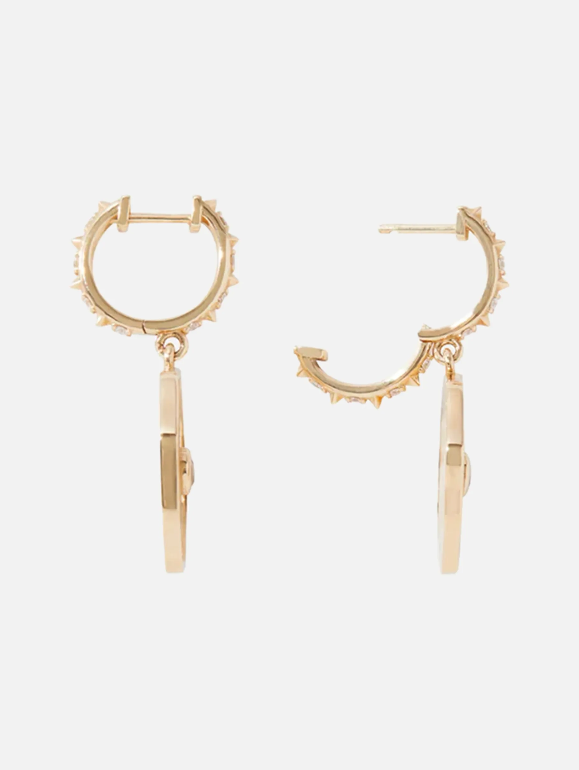 Mini White Topaz Porte Bonheur Earrings