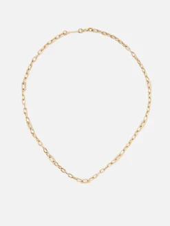 Multi Pave Diamond Link Medium Square Oval Chain Necklace