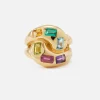 Multicolor Gemstone Knot Ring