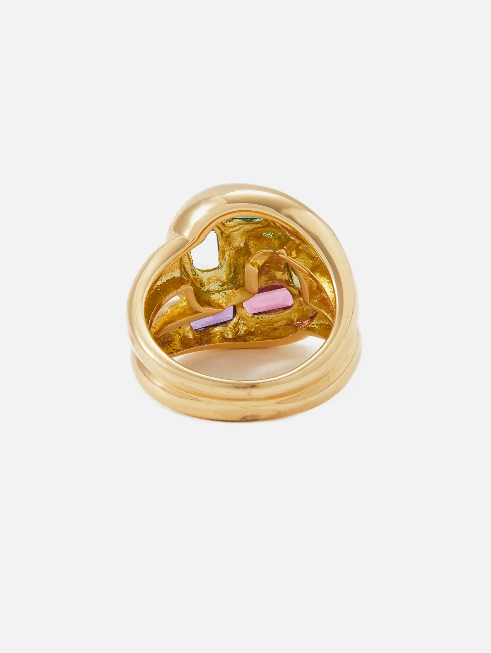 Multicolor Gemstone Knot Ring