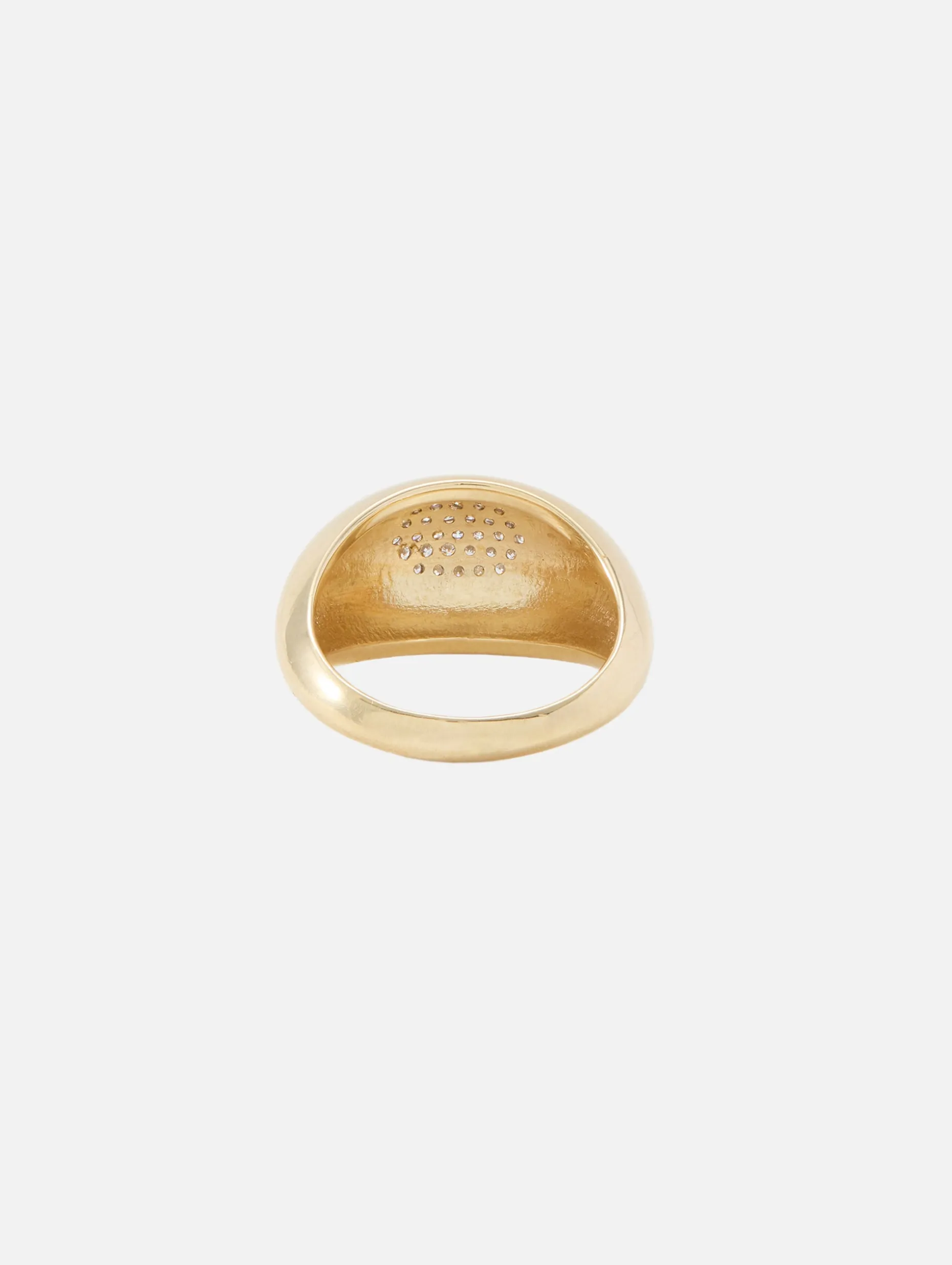 Oval Pave Domed Ring