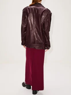 Oversized Leather Biker Jacket