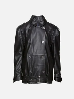 Oversized Leather Biker Jacket