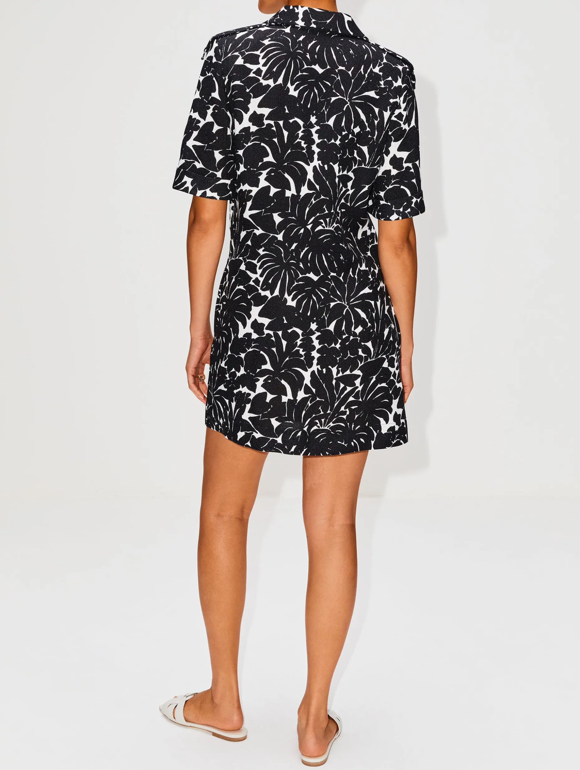 Palm Print Mini Dress