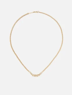 Pave Diamond Graduated Curb Chain Necklace
