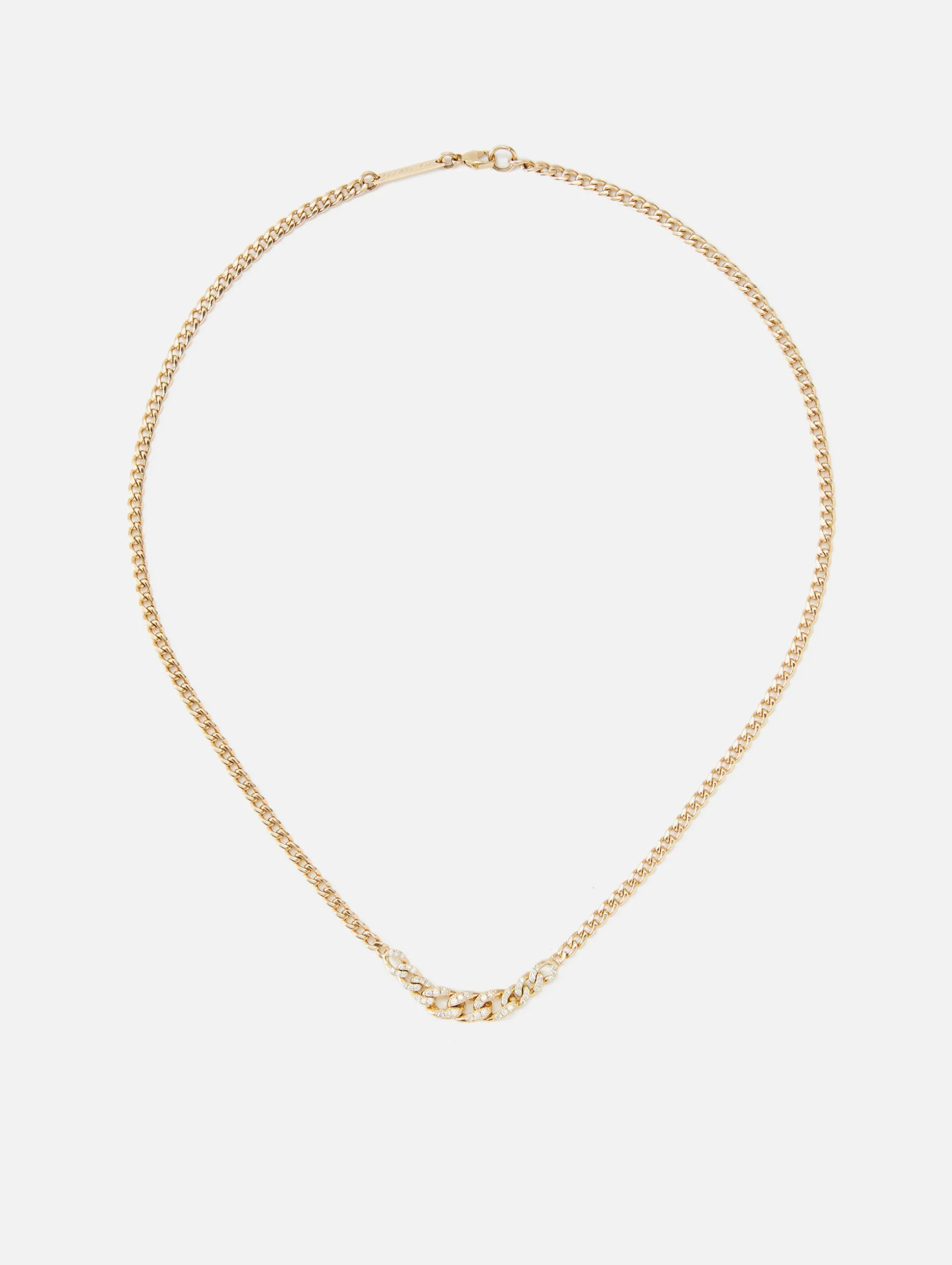 Pave Diamond Graduated Curb Chain Necklace
