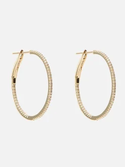 1" Pave Diamond Hoops