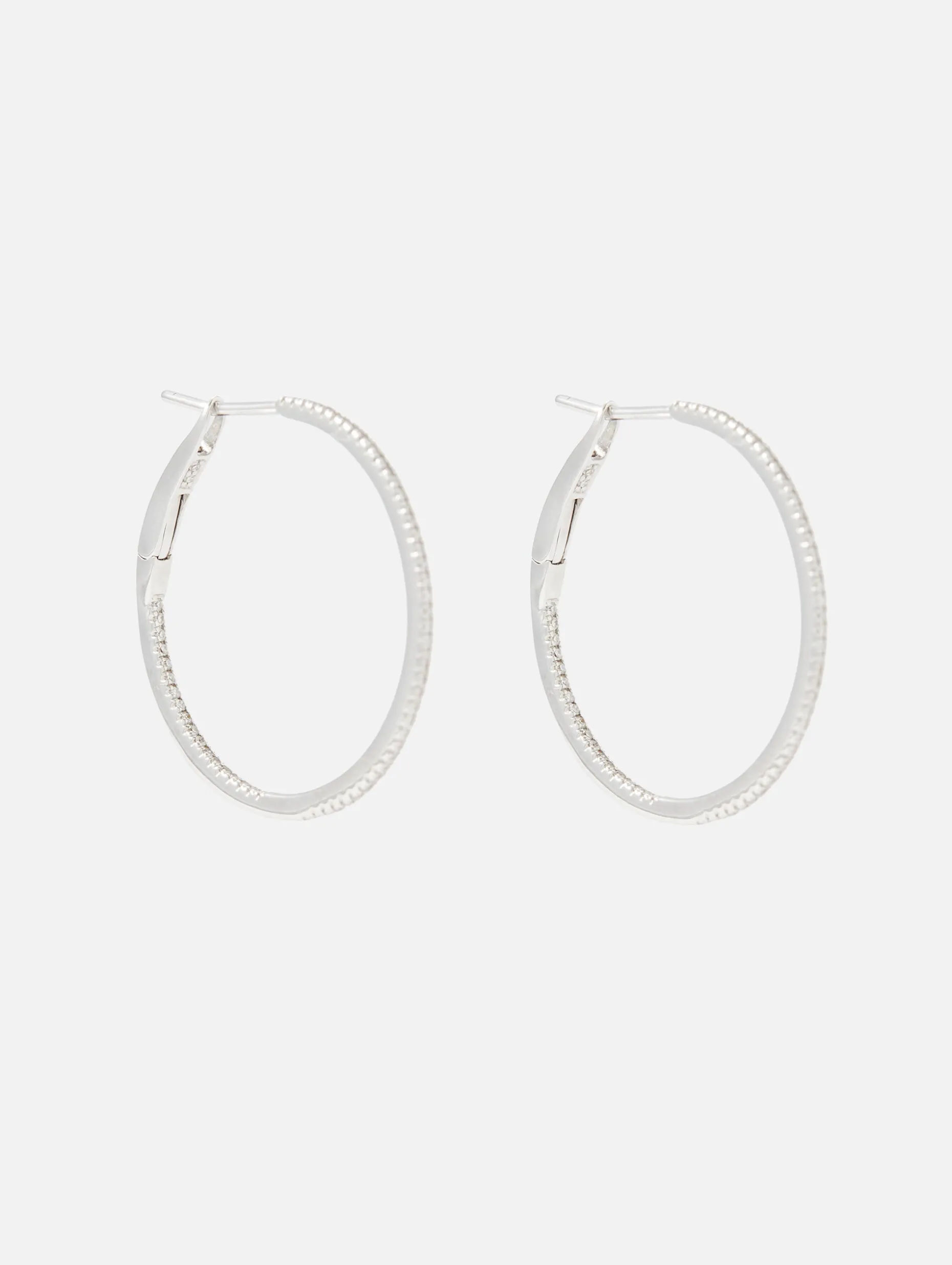 1" Pave Diamond Hoops