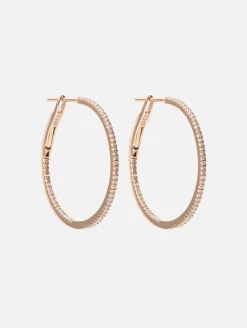 1" Pave Diamond Hoops