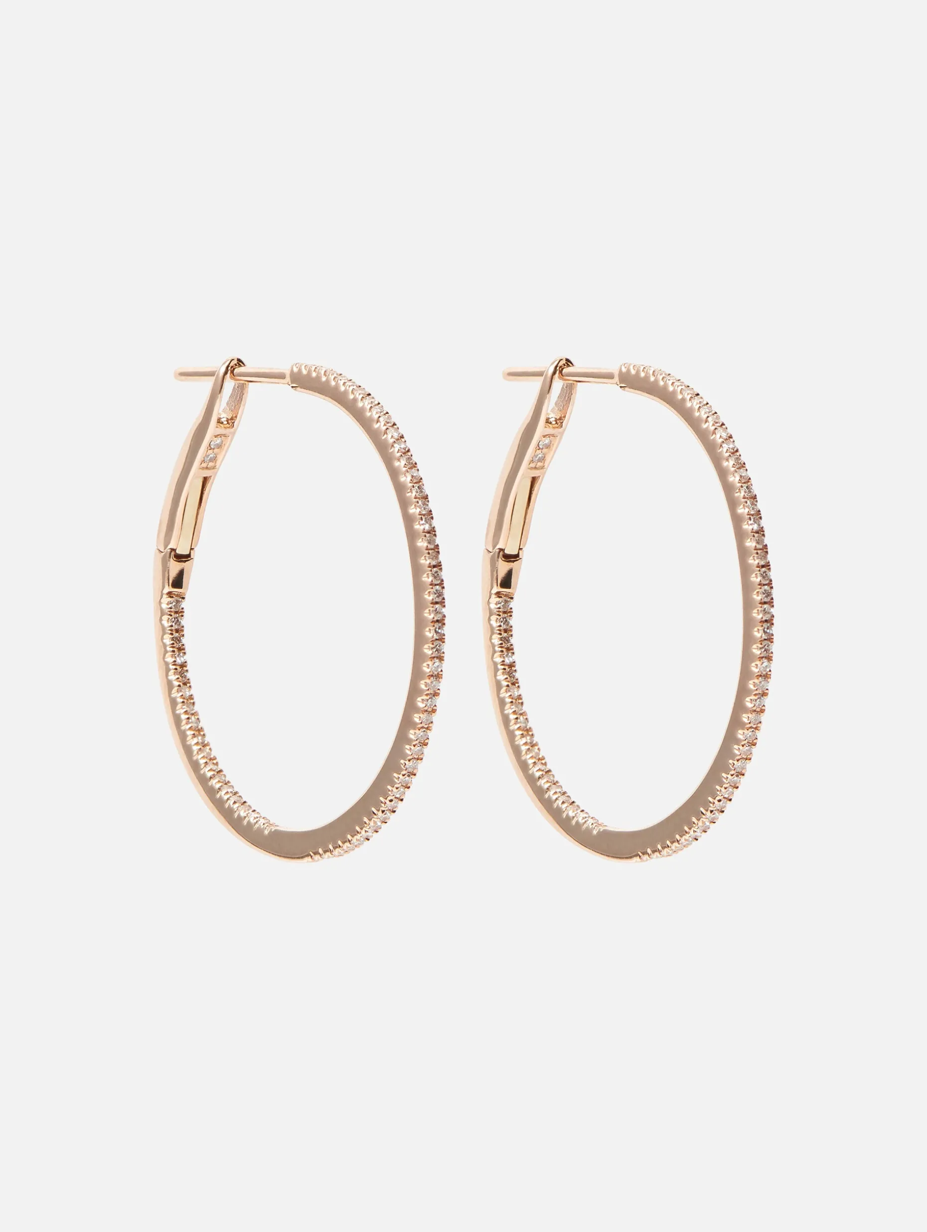 1" Pave Diamond Hoops