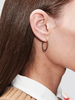 1" Pave Diamond Hoops
