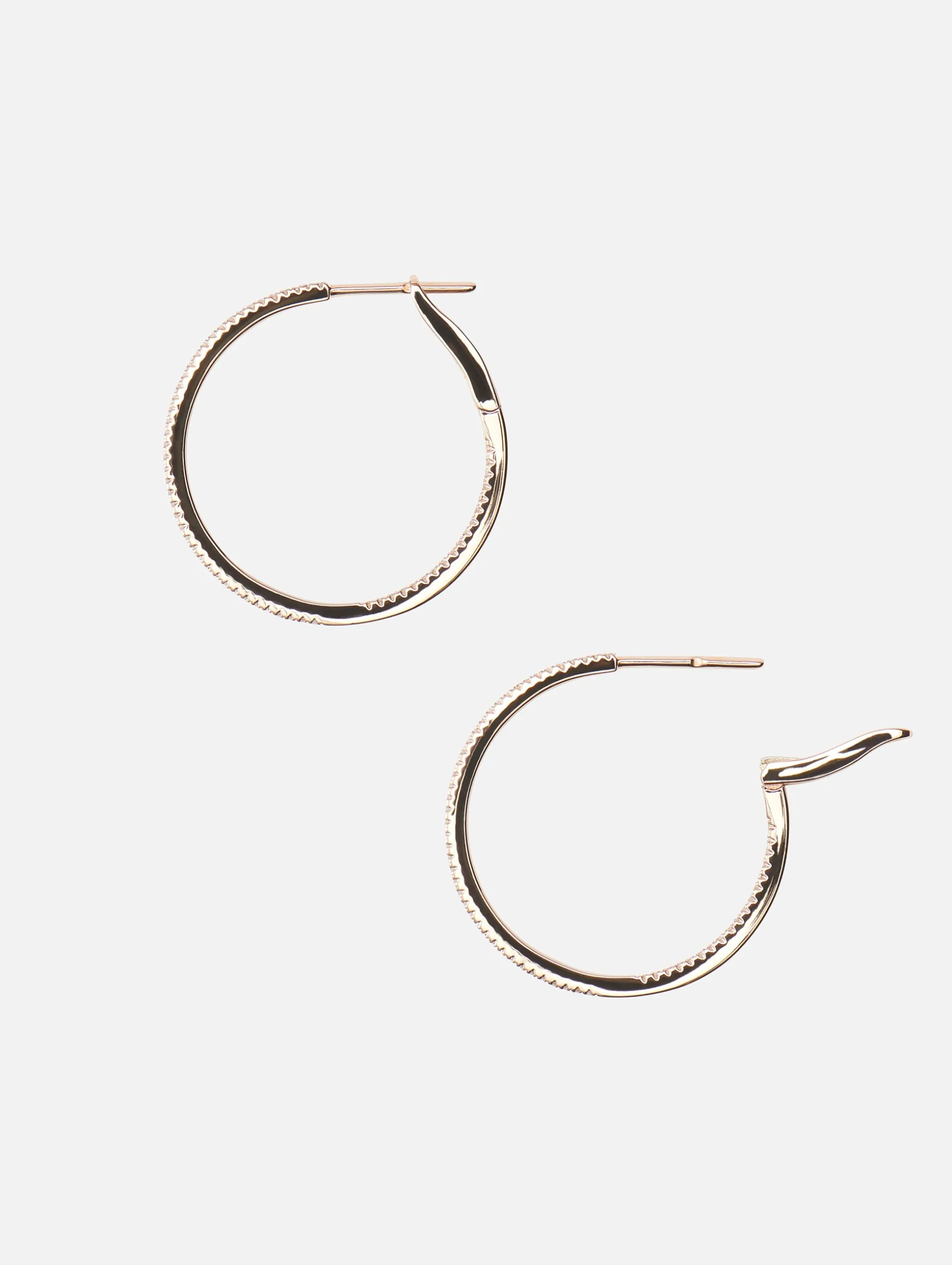1" Pave Diamond Hoops