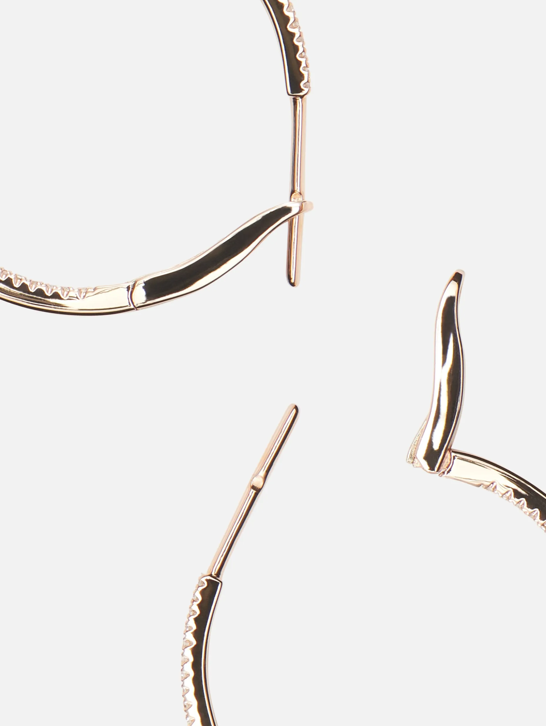1" Pave Diamond Hoops