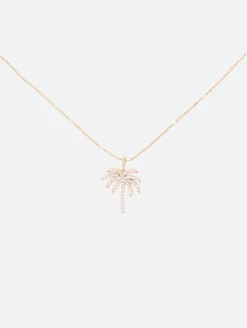 Pave Diamond Palm Tree Necklace