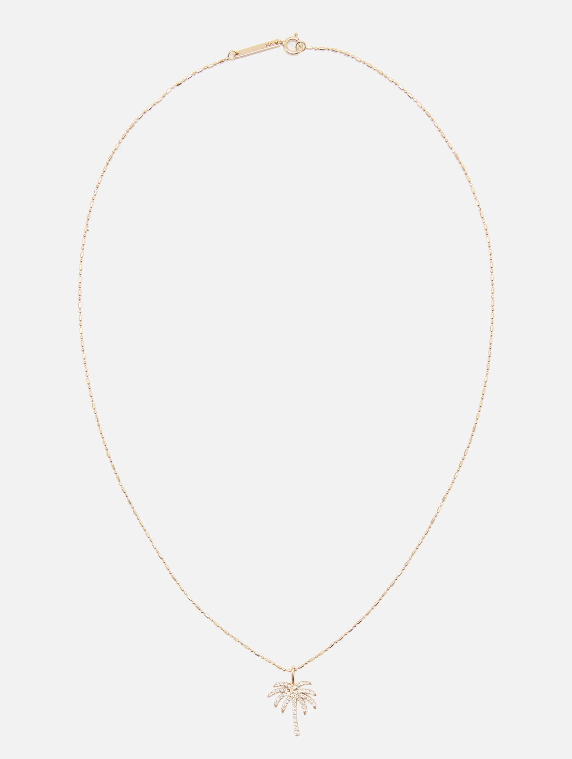 Pave Diamond Palm Tree Necklace