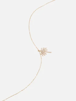 Pave Diamond Palm Tree Necklace