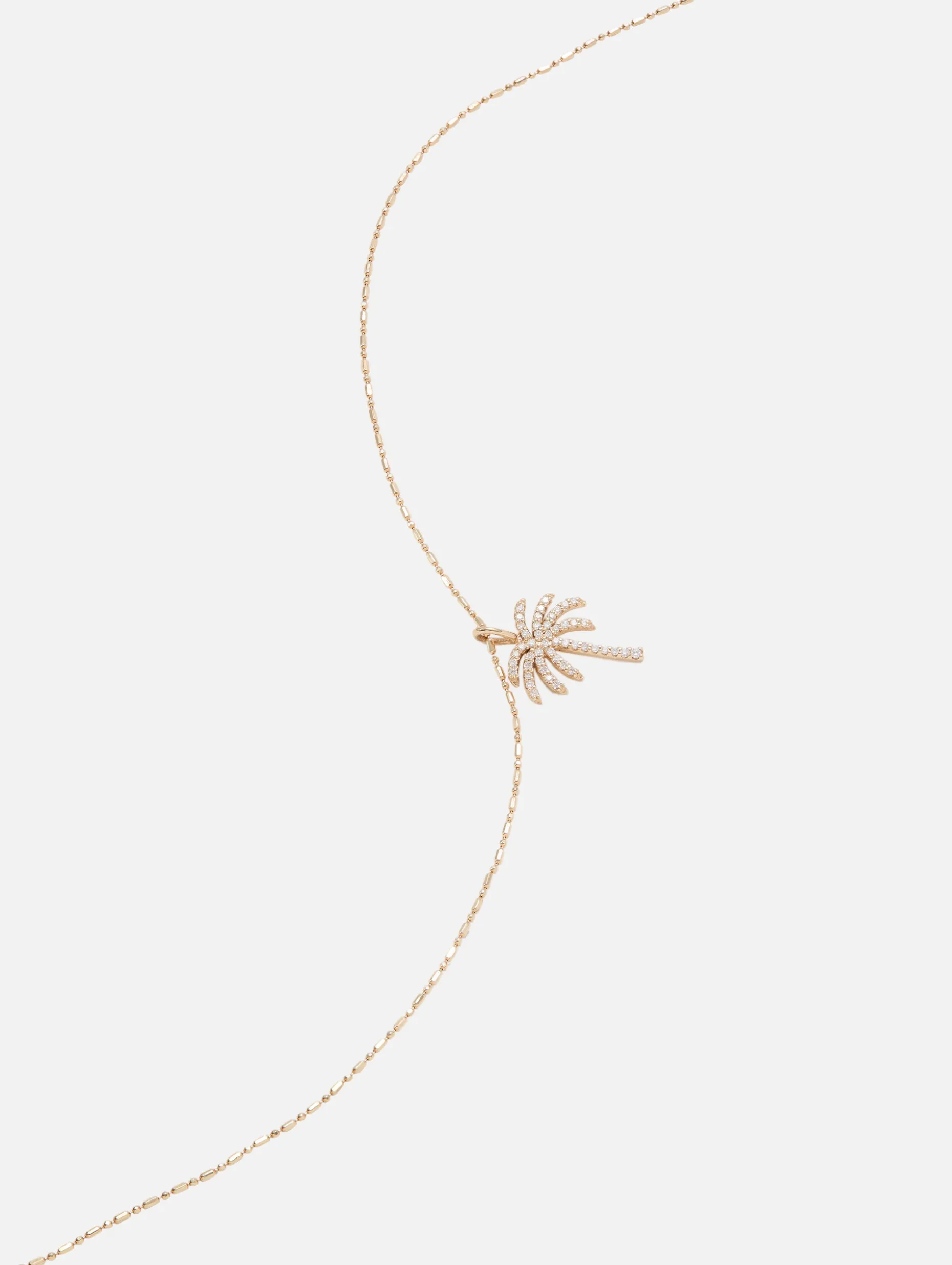 Pave Diamond Palm Tree Necklace