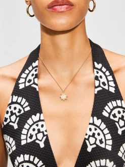 Pave Initial Coin Necklace