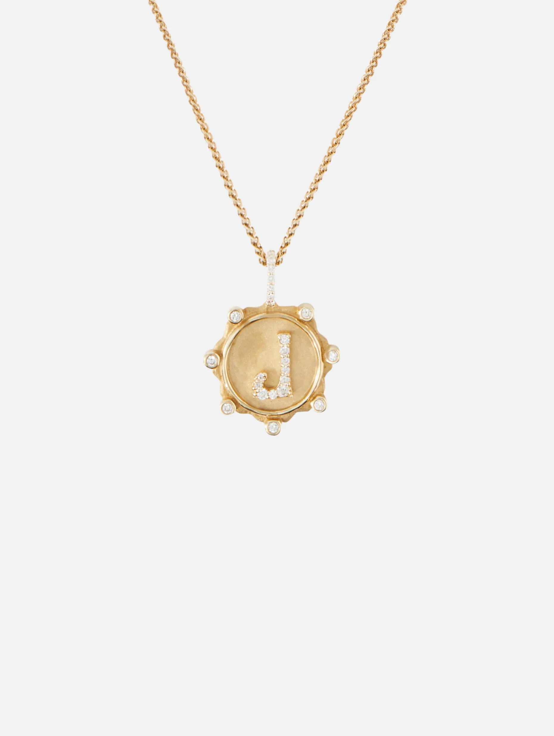 Pave Initial Coin Necklace
