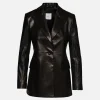 Peak Lapel Leather Jacket