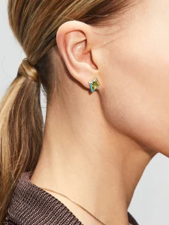 Peridot and Diamond Twinkle Studs