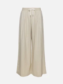 Pinstripe Wool Drawstring Pant