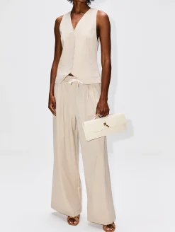 Pinstripe Wool Drawstring Pant