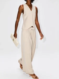 Pinstripe Wool Drawstring Pant
