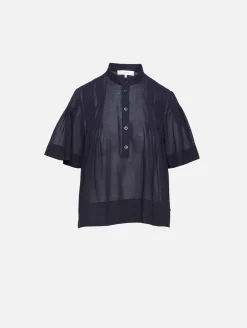 Pleated Button Up Blouse