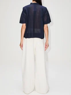 Pleated Button Up Blouse