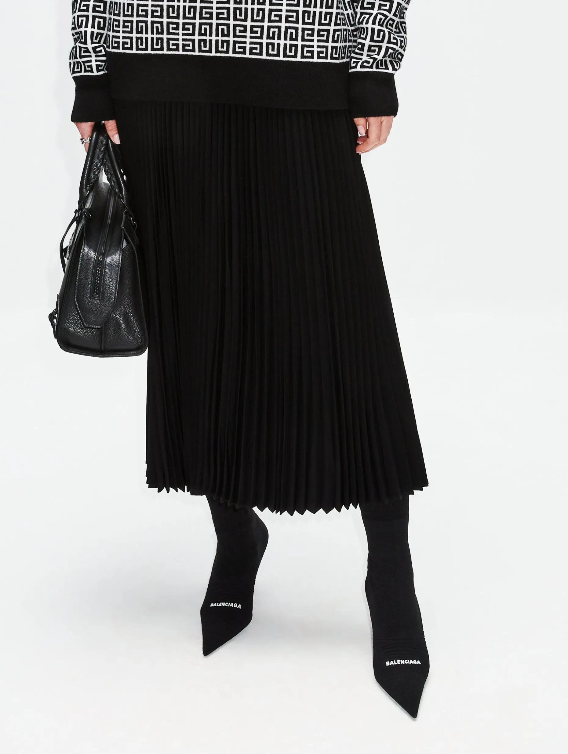 Pleated Elastic Skirt