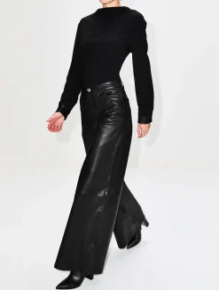5 Pocket Mid Rise Wide Leg