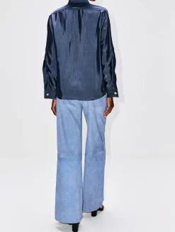 5 Pocket Mid Rise Wide Leg Pant