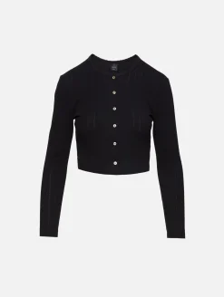 Pointelle Crop Cardigan