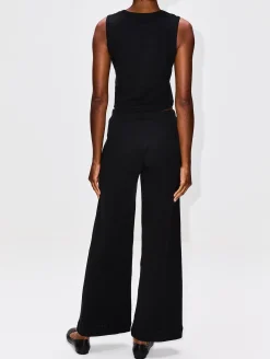 Pointelle Sleeveless Crew Top