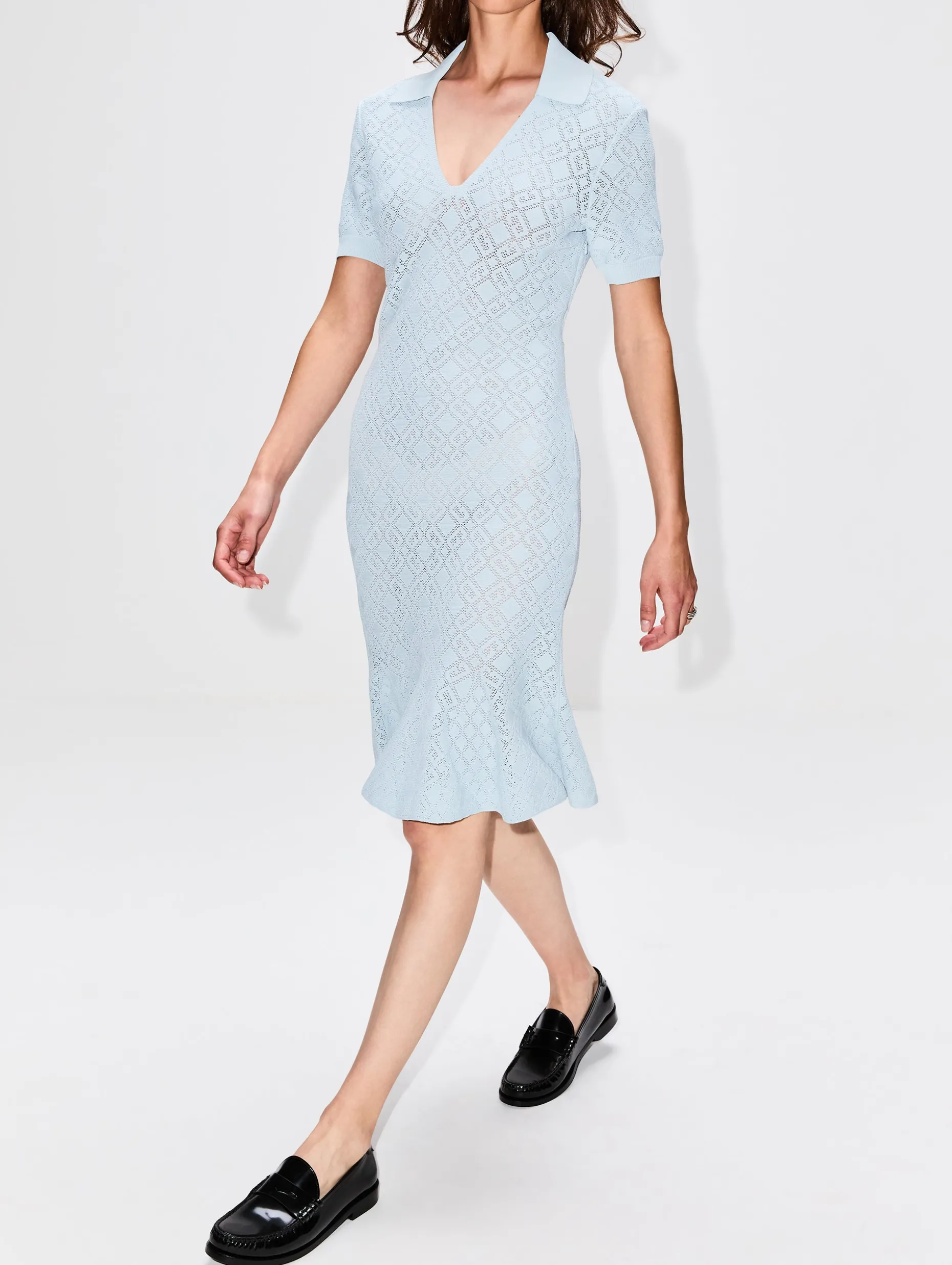 Polo Collar Short Dress