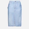 Printed Denim Skirt