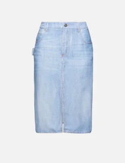Printed Denim Skirt