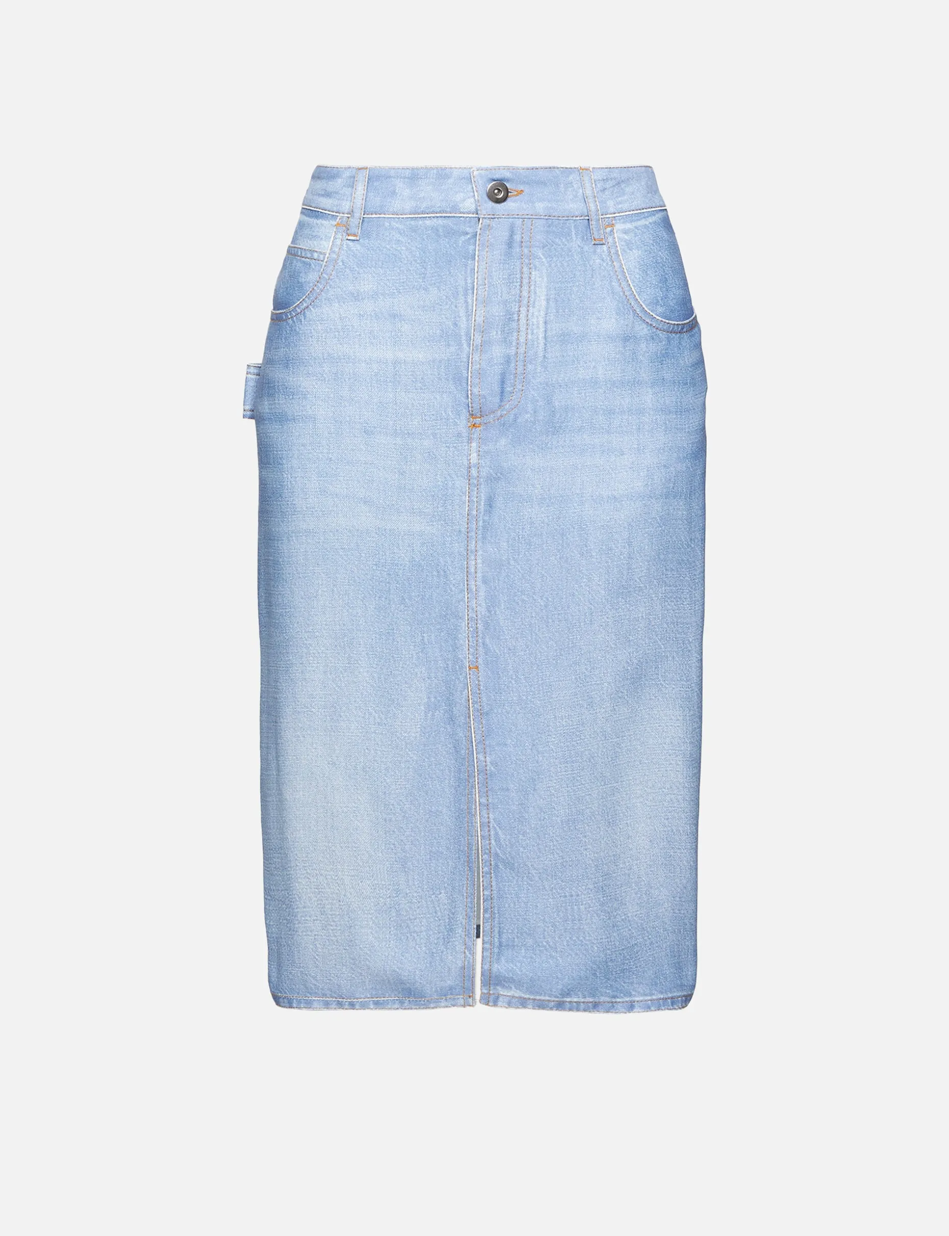 Printed Denim Skirt