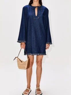 Rhiannon Fringe Denim Mini Dress