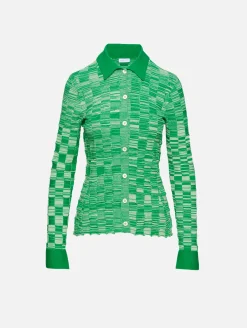 Rib Knit Button Up Sweater